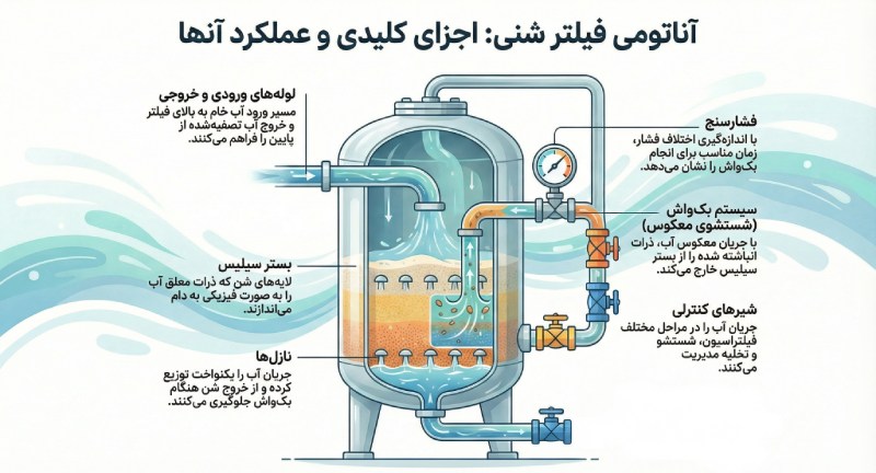 اجزای فیلتر شنی
